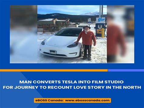 Man converts Tesla into film studio for journey to recount love story in the North